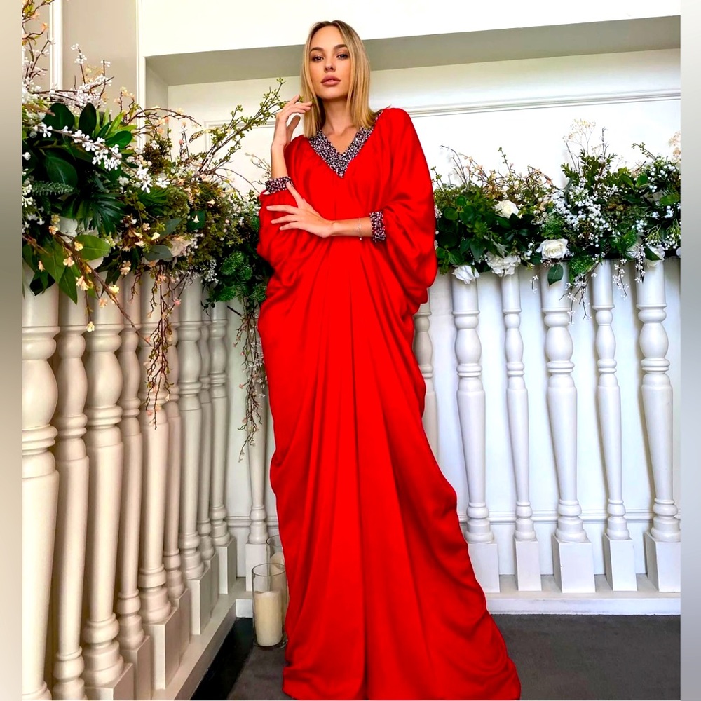 Custom made red kaftan
